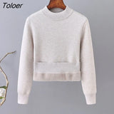 Turtleneck Winter Sweater Casual Knitted Pullovers Fashion Clothes Simple Fleece Lined Warm Knitwear Woman 2022 Base