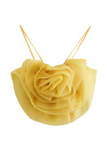New Transparent Hard Gauze Flower Decoration Slim Sling Blouse-Outfit