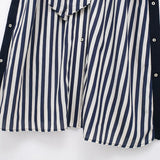 Spring Style Striped Flute Shirt-Style Belt Dress 2783816-Outfit