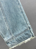 Women's Jeans Diamond Spliced High Waist Long Loose Straight Wide Leg Burrs Denim Pants 2024 Summer New Fashion 29L2711-Outfit