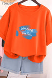100% Cotton L-6XL T Shirt Letter Print Tshirt Short Sleeve Women's Top Summer Casual Couple O Neck Oversized T