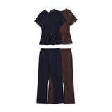 Decorative Short Top 2025 Spring Women's Long-Sleeved V-Neck Buckle Short
