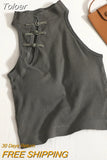 Women Vintage Chinese Button Tank Tops With Bra Pad O-Neck Elegant Crop Tops For Women Off Shoulder