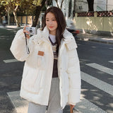 Large Size Down Cotton Jacket Female Winter 2024 New Tooling Thick Oversize Bread Jacket Loose Cotton-Padded Jacket-Outfit