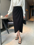Xixi 2025 Spring New Temperament Commuting High Waist Half-Body Dress Design Packed Fishtail Dress
