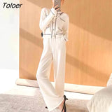 Elegant Knitted Two Piece Pant Sets Women New Autumn Winter Long Sleeve Cardigan Wide Leg Pants Fashion Stylish Pant