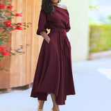 Women's Slanted Shoulder Tie Strap Belt Belt Solid Color Swing Spring