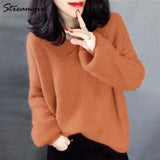 Sweater Women Oversize Warm Pullovers Oversized Sweater 2020 Fall White V Neck Women's Sweaters And Pullovers