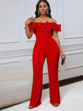 Women's Sexy Tight Solid Color Collar Lotus Side Shoulder Short-Sleeved
