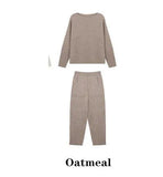 Sweater Two Piece Knitted Pants Sets Slim Tracksuit Christmas Spring Autumn Fashion Sweatshirts Sporting Suit