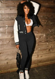 Contrast Baseball Jacket and Matching Pants