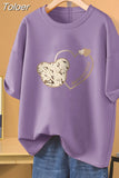 100 Cotton L-5XL Plus Size T Shirt Cartoon Print Tshirt Short Sleeve Women's Top Summer Kawaii Couple O Neck T