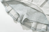 Y2K Side Zipper Grey Pleated Mini Skirt Sexy Low Waist Short Skater Skirts-Outfit