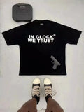 Men's T-Shirt Y2K Short-Sleeved Men's Former Dormitory Hip-Hop Loose Letter Printing Handsome Fried Street Round Collar Cotton Oversized T-Shirt-Outfit