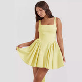 Spring/Summer French High-End Sling With Solid-Colored Bow Bow-Sling Suit Dress