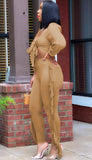 Party Sexy Knotted Crop Top and Ruffles Pants