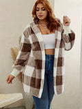 Fashion Plush Long-Sleeved Rib Hooded Loose