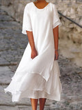 Fashion And Casual Double-Edecker Short-Sleeved Round
