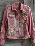 Trend 3D Digital Pattern Printing Fashion High Street Denim Jacket Men And