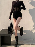 Women T Shirt Woman Clothes Long Sleeve Tops Spring Black Slim Tshirt Female Crop Top Tee Sexy Skinny Y2k-Outfit