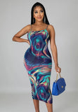 Chains Print Strap Midi Party