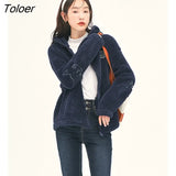 Women Thick Coat 2022 Winter Long Sleeve Loose Hooded Jacket Double-sided Plush Warm Casual Sweatshirt Outwear