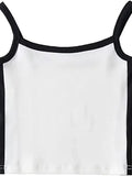 Contrast Trim Vintage Crop Cami Top-Outfit