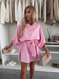 Explosion Of Solid Color Round Tie With Casual Temperament Dress