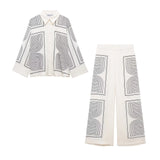 New Printed Twill Shirt 1280846 Straight Trousers