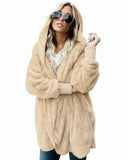 autumn and winter plush warm cotton coat mid-length double-sided
