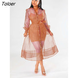 Sexy European and American Hip Dresses Fall 2023 Mesh Long Sleeve Suit Dress Fashion Temperament Fashion Women's