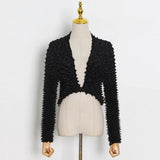 Casual Slim Solid Jacket Female V Neck Long Sleeve Fashion Temperament Vintage Coat For Women Autumn Style 2022