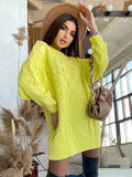 Autumn Knitted Women Sweater Casual Loose Basic Long Sleeve O-Neck Pullover Tops Winter Thick Warm Oversize Female