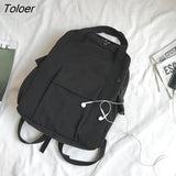 Women Safari Style Patchwork Nylon Multi-pockets Harajuku Waterproof Laptops School Collage Simple All-match