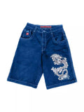 Denim Shorts Hip-Hop Pocket Baggy Denim Shorts Male Gothic Original-Outfit