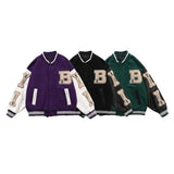 Bomber Jackets Harajuku High Street Stitching Baseball Jacket Hip Hop Oversized Autumn Winter Thick Men's Coat