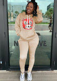 Print Hoody Sweatsuit with