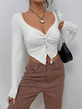 2025 New Renovate Front-Turning Irregular Long-Sleeved T-Shirt