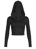 Wrinkled Hooded Long Sleeve Crop