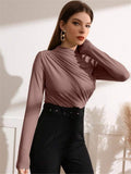 And Winter Small High-Collar Design Sense Draw With Long-Sleeved T-Shirt