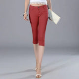 Women's Capris Jeans Pants Female Knee Length Stretch Slim Capri Jeans Women Candy Color Summer Denim Jeans