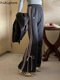 Waist Sweatpants Fashion Joggers Japanese Y2k Wide Leg Pants for Women Bandage Bow Casual Fashion Trousers Pantalon Femme-Outfit