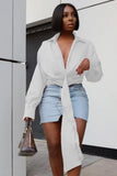 Sexy Deep-V Irregular Cropped