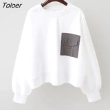 Cotton Pullovers Women Spring Autumn Trendy Sweatshirts Design Niche Loose Pullover Long Sleeve Coat Tops All-match