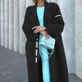 autumn and winter new temperament coat women's casual loose and thin mid-length woolen