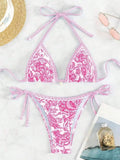 2025 New Printed Bikini Strapped Split Suit Women's Bikini
