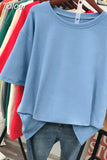 100% Cotton M-4XL T Shirt Solid Color Tshirt Basic Short Sleeve Women's Top Summer Couple O Neck Oversized T