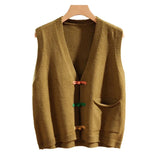 Cardigan Vest Women's Spring Dress 2024 New Fashionable Foreign Style Loose Thin Disk Buckle Horse Clip To Wear A Coat-Outfit