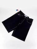 Year's Popular Style Men's Shorts Y2K Pants Original Gothic Hip-Hop Cartoon Pattern Embroidered Loose Denim Shorts-Outfit
