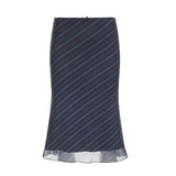 Trend Classic Stripe Chiffon Skirt 2023 Summer New Fashion Simple Leisure Skirt Women-Outfit